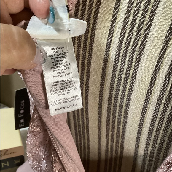 New Enfocus Studio Peplum Lace Pink Midi Dress - Picture 8 of 14